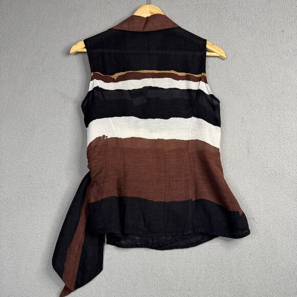 Striped Brown and Black Women's Top - Picture 6 of 10